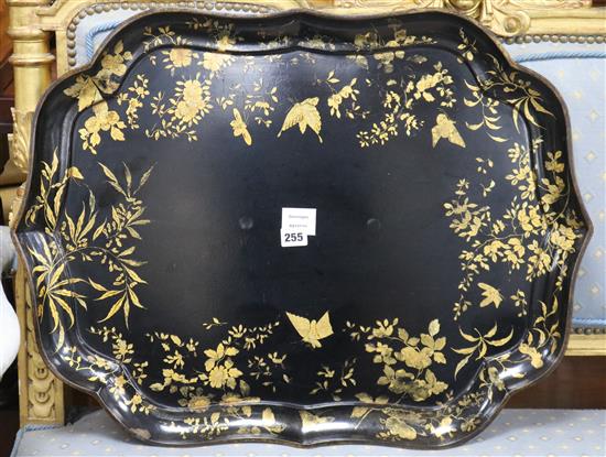 A Victorian papier mache rectangular tray, stamped Jennens & Bettridge, length 68.5cm